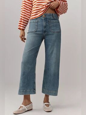 Anthropologie Pilcro Crop High-Rise Wide-Leg Jeans Size 26